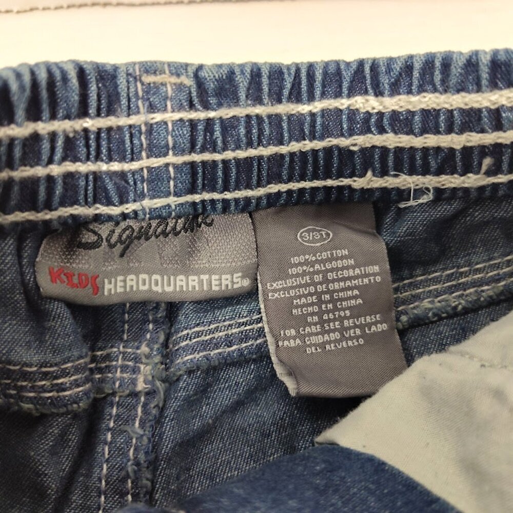 Signature Kids Headquarters 2 Piece Denim Shorts and Collared Tee 3T Boys NWT - Picture 7 of 7